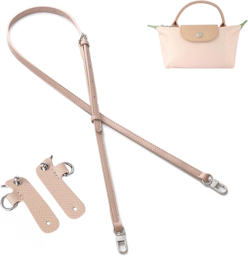 KOMHPS Purse Straps Replacement, Leather Handbag Crossbody Shoulder Strap Kit Adjustable for Mini Longcamp Tote Bag Women - Image 1